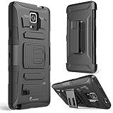 Galaxy Note 4 Case, i-Blason Prime Series Dual Layer Holster For Samsung Galaxy Note 4 [SM-N910S] with Kickstand and Locking Belt Swivel Clip (Black)