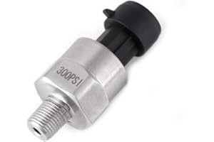 AYNEFY Pressure Transducer Sender Sensor, 30 100 150 200 300 500 psi 1/8NPT Thread Stainless Steel Compatible with Oil Fuel Air Water (300 psi)