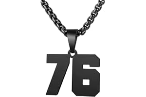 MUERDOU Number Necklace for Men Athletes Number Chain Stainless Steel Jersey Pendant Personalized Sports Jewelry Gift for Men Basketball Baseball Football