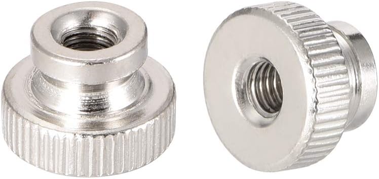 sourcing map Knurled Thumb Nuts, 20Pcs M4x0.7mm Iron Round Knobs Fasteners for 3D Printer Parts, Silver Tone