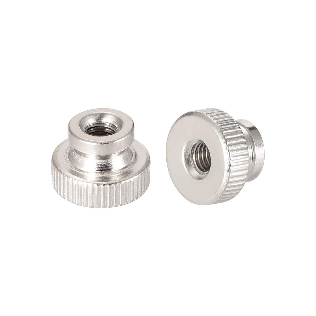 sourcing map Knurled Thumb Nuts, 20Pcs M4x0.7mm Iron Round Knobs Fasteners for 3D Printer Parts, Silver Tone