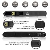 Natural Mosquito Repellent Bracelet with 4 Refills by BeigeWolf Uses All-Natural Lavender Oil, Black