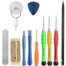 Vastar Most Complete Premium Repair Tool Kit for Apple iPhone 4 / 4S / 5 / 5C / 5S / 6 / 6 Plus (GSM/CDMA) / 6S / iPad 4 / 3 /2 / Mini, iPods and more - 13 pieces with Vastar cleaning cloth