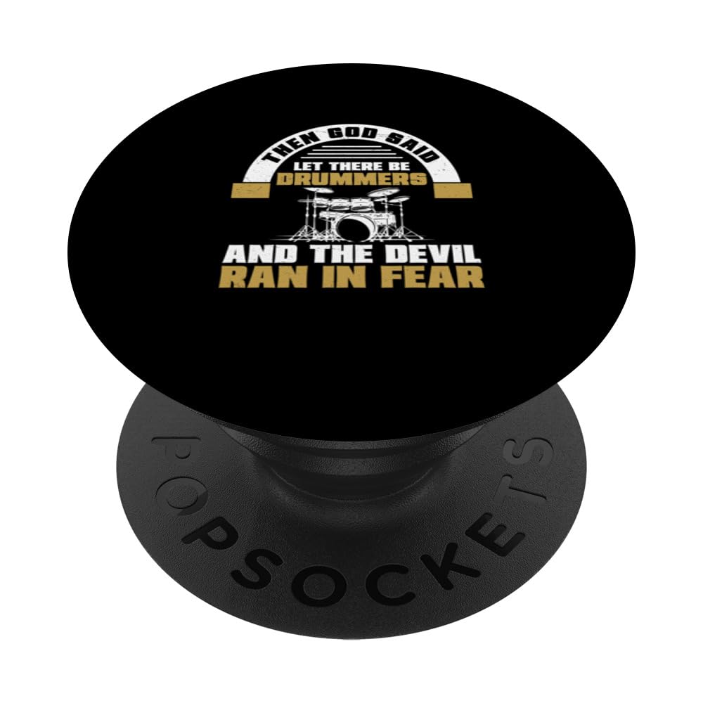 Then God Said Let There Be Cool Church Drummer Worship Music PopSockets Swappable PopGrip