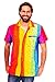 V.H.O. Funky Hawaiian Shirt, Shortsleeve, Rainbow-Vertical, Multicolored, XL