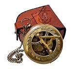 Sundial Compass, Antique Steampunk Brass Sundial