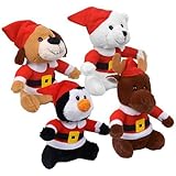Plush Christmas Friends, 6.5 inches - Penguin, Moose, Puppy and Polar Bear