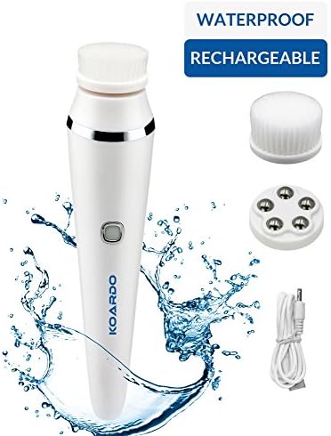 Facial Cleansing Brush for Deep Pore Cleansing, Scrubbing and Face Massage - Exfoliating Spin Brush Set with Sonic System, Waterproof and Rechargeable for Men and Women