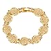 U7 Allah Bracelet for Women|Platinum Plated 13mm Link Coin Charm Bracelet Bangle 7.5 Inch, Gift for Mother Daugther