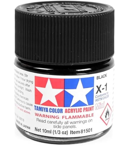 Amazon.com: TAMIYA Acrylic Mini X18 Semi Gloss Black TAM81518