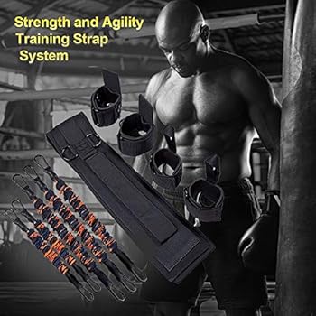 TOCO FREIDO MMA Boxing Resistance Bands, Resistance Training Bands with Waistbands for Body Training, Taekwondo Yoga Boxing Kick Thai Punch Karate Running Heavy Exercise