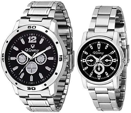 Viomy GL11003 Analogue Black Dial Unisex Watch - Combo Pack