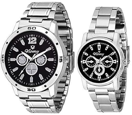 GL11003 Analogue Black Dial Unisex Watch - Combo Pack