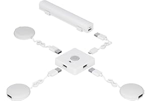 Good Earth Lighting Under Cabinet 2-Inch Puck Lights in White, USB 40000mAh Rechargeable Power Bank, 80 Lumens, 3000K Color Temperature, Set of 3 Lights