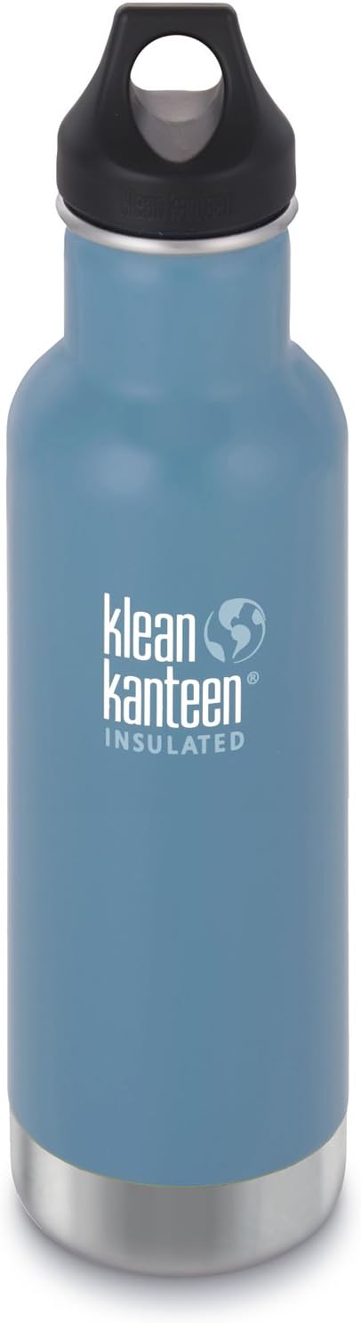 Klean Kanteen Classic Double Wall Vacuum Insulated Stainless Steel Water Bottle with Leak Proof Loop Cap