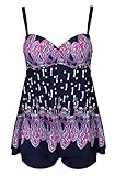 Abary Women Beach Dress Conservative Tankini Swimsuits with Shorts