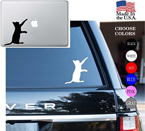 Animal lover Adopt Cat Love Pet Vinyl Decal Sticker - Car Window, Laptop, Wall, Mac (5.5" inches, White)