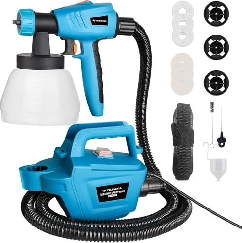 Tilswall Paint Spray Gun 800W | HVLP Electric Container 1300 ml, 3 Modes and 3 Nozzles, 1200 ml/min, Easy to Use and Clean, for Furniture and Fences
