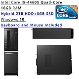 Lenovo Newest 2016 Flagship High Performance Desktop PC| Intel Core i5-4460S Quad-Core| 2.90 GHz| 16GB RAM| Hybrid 2TB HDD/8GB SSD | DVDRW | Bluetooth | WIFI | Windows 10 (Black)