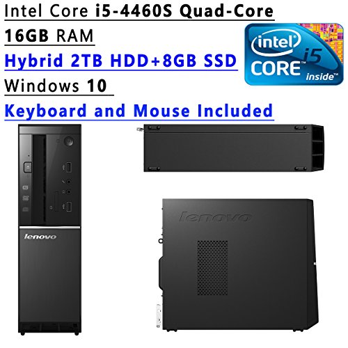 Lenovo Newest 2016 Flagship High Performance Desktop PC| Intel Core i5-4460S Quad-Core| 2.90 GHz| 16GB RAM| Hybrid 2TB HDD/8GB SSD | DVDRW | Bluetooth | WIFI | Windows 10 (Black)