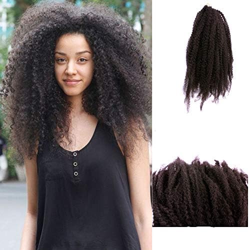 Kinky Twist Hair Crochet Braids Ombre Marley Braid Hair 18inch Senegalese Curly Crochet Synthetic Braiding Hair Bulk Twist Crochet Braids 60 Strands/pack (18inch, 4#)