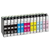 GPC Image 14 Pack Compatible Ink Replacement for Epson 78 (4 Black, 2 Cyan, 2 Magenta, 2 Yellow, 2 Light Cyan, 2 Light Magenta) for use in Epson Stylus Photo R280 R380 RX580 RX680 Artisan 50 Printers