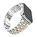 Seinit Stainless Steel Watch Band Replacement Strap Compatible with Apple Watch Series 6/5/4/3/2/1 40mm/38mm, Gold