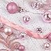 KI Store Pink Christmas Balls 34pcs 2.36-Inch Christmas Tree Decoration Ornaments for Xmas Tree Holiday Wreath Garland Decor Ornaments Hooks Included