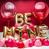 Valentine's Day Mimosa Bar BE MINE Balloon Decorations, BE MINE Letter Balloon With Heart Balloons, Bobo Balloons,Great for Champagne Bar/Bachelor party/Bubbly Bar/Wedding/Bridal Shower