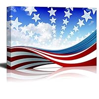 Canvas Wall Art Flag Day Theme Canvas Prints Home Artwork Decoration for Living Room Bedroom - 12x18 inches