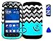 Wireless Fones TM Hybrid Impact Dual Layer Cover Case for Samsung Galaxy Ace Style S765c Straight Talk, Net10 and TracFone Blue Block Anchor Love Chevron on Black Skin (Wireless Fones TM Wrist Band, Pry Tool & Screen Protector Included)