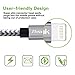 ZTeanok XZ01 Cable Nylon Braided Cord Charger for iPhone 7/7 Plus/6/6 Plus/6S/6S Plus/Se/5S/5, iPad, iPod Nano 7 (3M) - Grey - 3 Piece