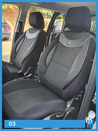 BREMER SITZBEZÜGE Autostoelhoezen compatibel met Nissan Qashqai 1 J10 bestuurder en passagiersset vanaf 2006-2013… - Afbeelding 5