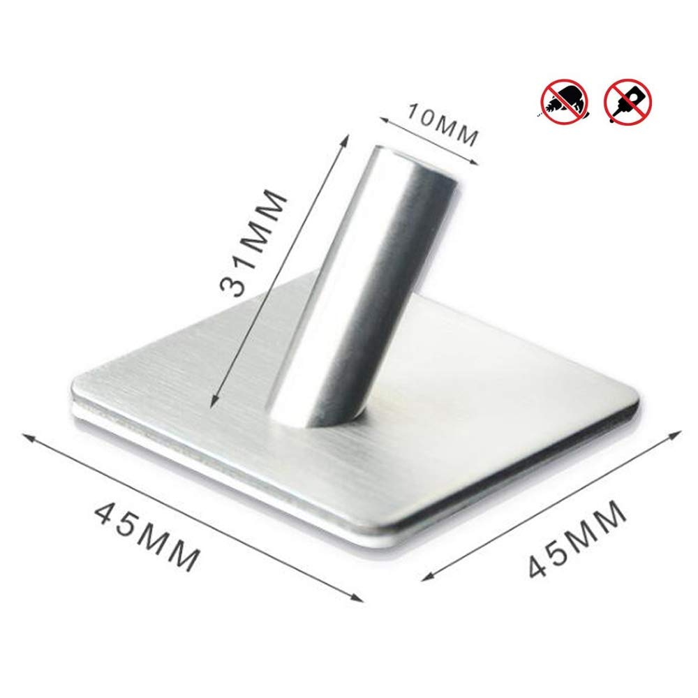 Selbstklebende Haken für Badezimmer Aufbewahrung 2 Pack, Edelstahl