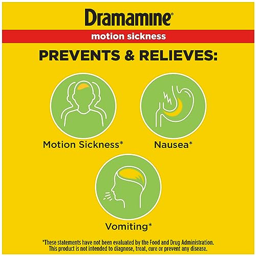 Dramamine NonDrowsy, Motion Sickness Relief, Made with Natural Ginger