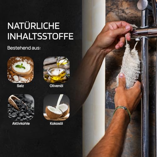 SKINBRO Solid Shower Gel Men London Classic - Shower Soap Men Elegant & Woody, Oud - Made in Germany, Shampoo Men Vegan & Sustainable - Silicone-Free, Soap Piece, Solid Soap, Natural Soap 100 g