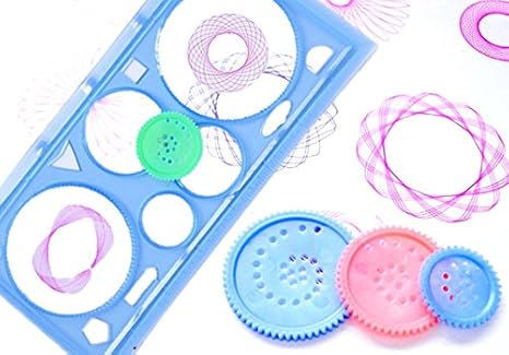 Amazon Dcma 文房具 デザイン 定規 お絵かき クルクル 回して 円 幾何学 模様 鉛筆 なぞって 描く １点 色お楽しみ 定規 文房具 オフィス用品