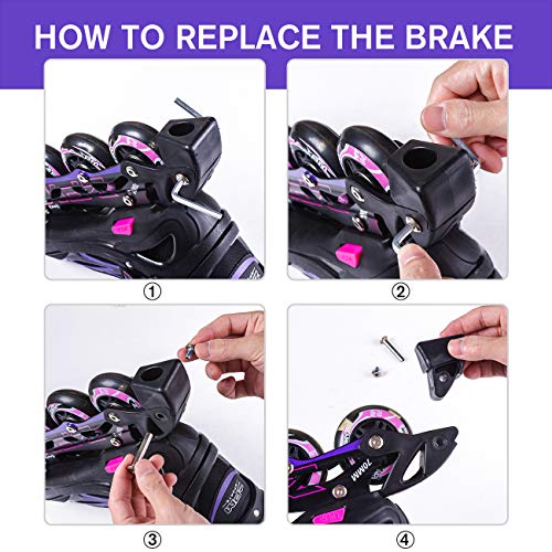 2PM SPORTS Inline Skate Brake Stopper,Replacement Brake pad-Type 1(Vinal)