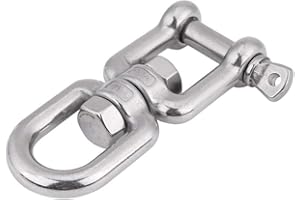 KIMISS Duty 304 Stainless Steel Swivel Ring Snap Rolling Shackle Device(12mm)
