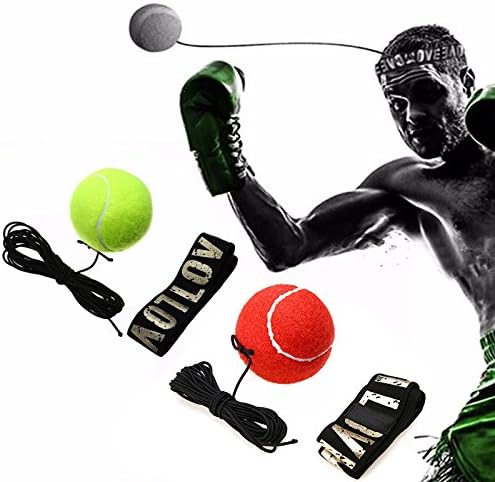 Friends Equipments Boxing Reflex Ball with Head Band Reaction Balls Fight Ball Reflex Tennis Ball for Training Boxaball Boxing Gym Fitness Boxing Fight Ball Punching Boxing Ball (Green)