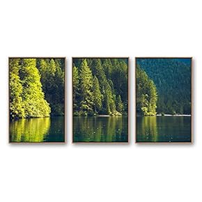 Framed Canvas Wall Art for Living Room, Bedroom Beautiful Nature Norway Landscape Canvas Prints for Modern Home Decoration Ready to Hang - 16"x24"x3 Panels