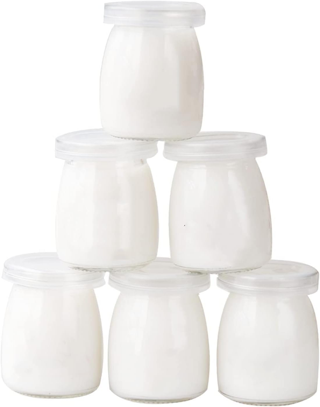 LATRAT Yoghurt Jars with Lid, Cream Dessert Glass, Pudding Glass Containers, Capacity 150 ml