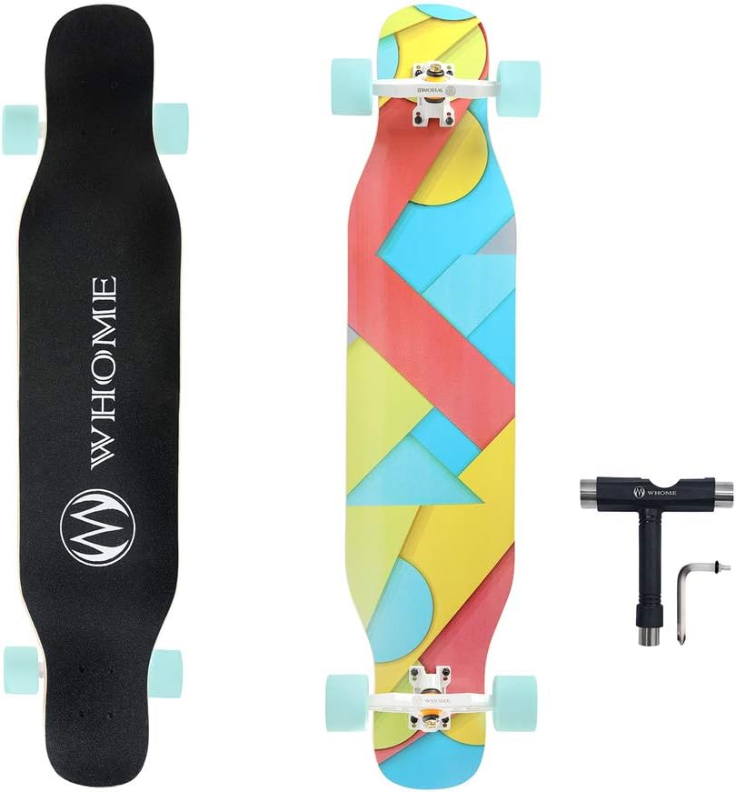 WHOME PRO Dancing Longboards Complete for Adults and Beginners - 42 Inch Dancing Longboard Skateboards for Dancing Cruising Carving Freestyle 8 Layers Alpine Hard Rock Maple Deck Includes T-Tool