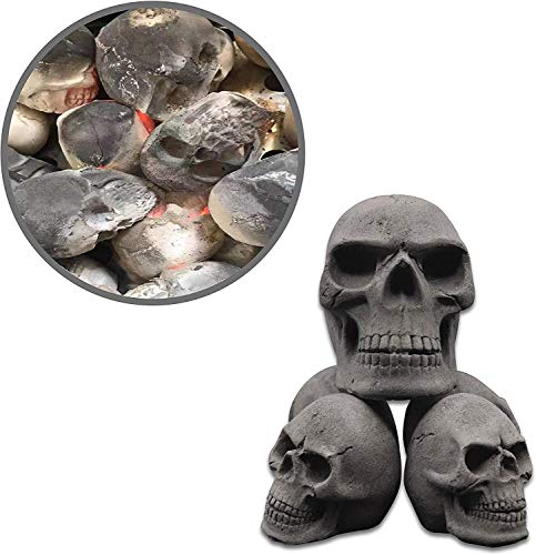Amazeng Skull Charcoal briquettes Handmade, for Indoor or Outdoor, Campfire, BBQ Charcoal, Gothic Charcoal(Qty 6, Black) - Thumbnail 3