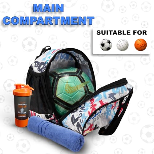 WHACKK Attack Sports Football Bag | Football Kit Bag with Ball, Shoe & Boot Compartment | Unisex Sports Bag for Training & Match Day 3