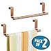 mDesign Decorative Kitchen Over Cabinet Towel Bar - Hang on Inside or Outside of Doors, Storage and Display Rack for Hand, Dish, and Tea Towels - 9