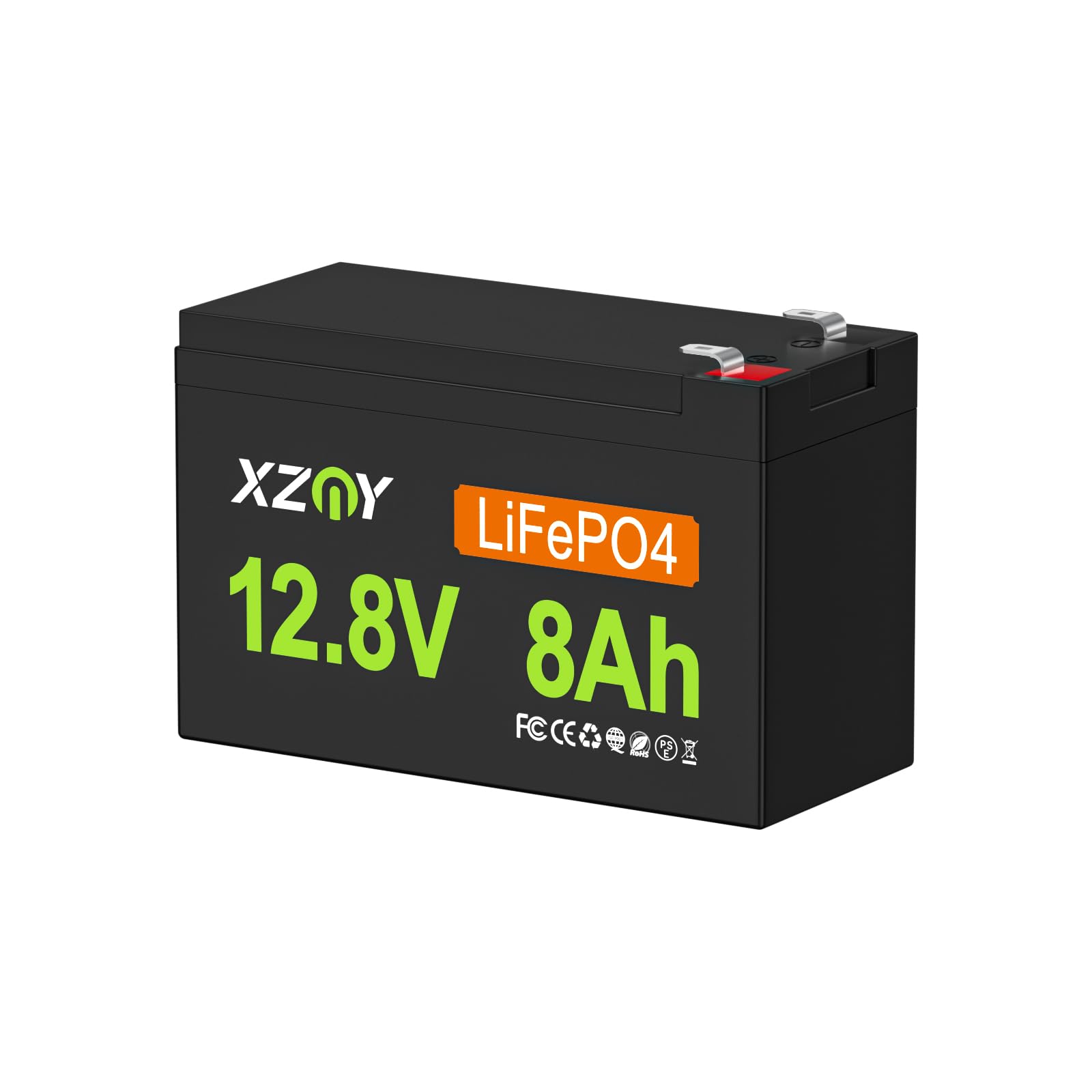 Photo 1 of 12V 8Ah LiFePO4 Lithium Battery, 3000+ Cycles 12V 8Ah Lithium Battery Built-in 10A BMS, 12 Volt 8Ah Deep Cycle Battery Great for Lighting Supply, Solar System, Ride on Toys, Fish Finders, Ups Backup