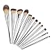 ABC 12PCS Make Up Foundation Eyebrow Eyeliner Blush Cosmetic Concealer Brushes (Silver)