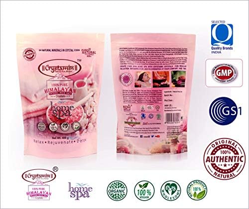 CRYSTAMIN Himalayan Pink Salt for Mineral Bath, 400g