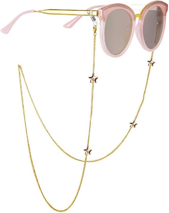 Amazon メガネチェーン 滑り止め めがね固定 シンプルでおしゃれ メガネ ストラップ 可愛い 星型 人気 大人 軽量 首掛け 金属製 ハイエンド 眼鏡チェーン 眼鏡小物 通販